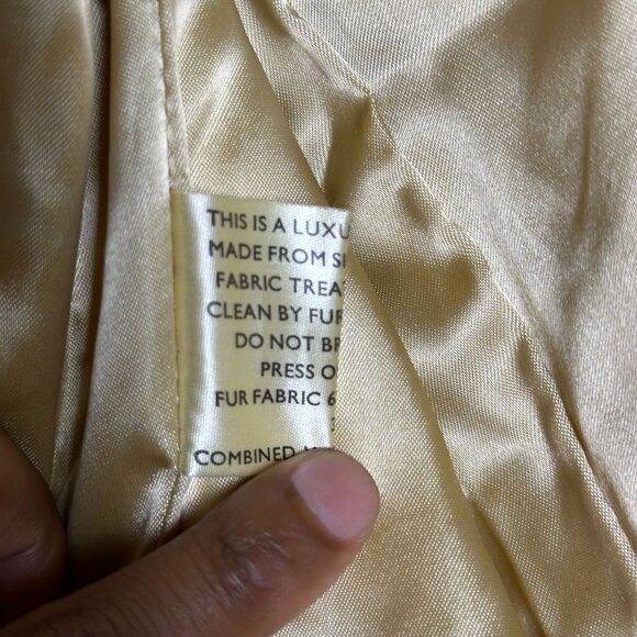 VTG Lilli Ann Faux Fur Trench Belt Rope Coat Jacket Women OS England Made 90s - Picture 11 of 16